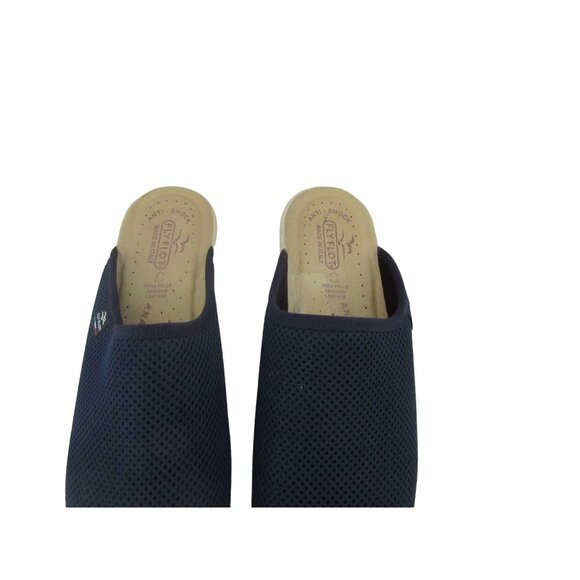 Fly Flot Navy Blue Mesh Clogs Mules Anti Shock Anatomic Shoes Sz 41 or 10 1/2 US - Picture 2 of 5